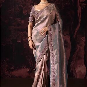 Elegant Purple and Gold Saree